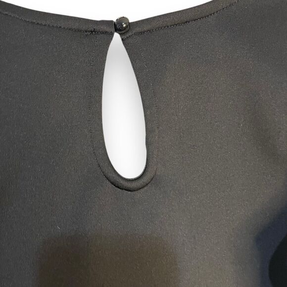 Trixxi Crop Top Women's Large Black White Stripe Cheerleading Keyhole Academia - Picture 4 of 10